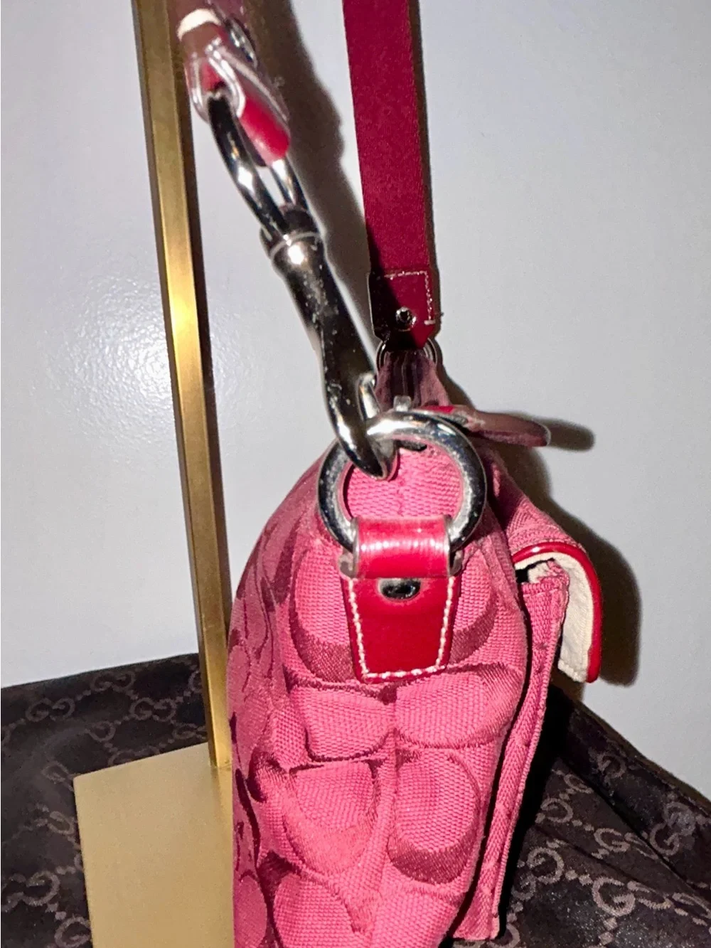 Coach Signature Swingpack Crossbody Bag in Red/Burgundy
